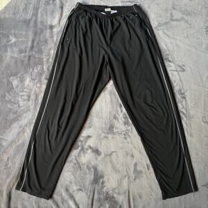 Nike Dri-Fit Mens Black Track Pants Size L Athletic Pants Stripes Zip Pockets